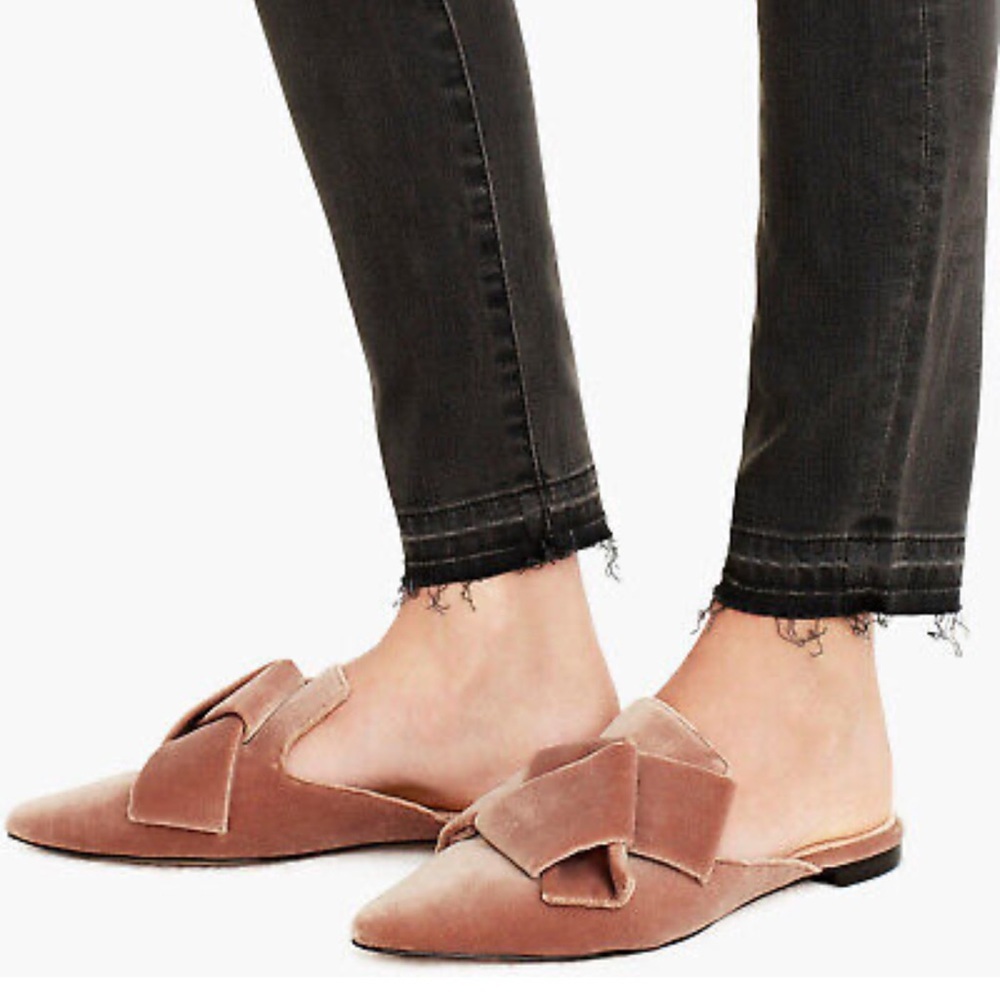 J. Crew marina Brown tuape velvet Leather Mules with Knotted Strap size 8 comfy
